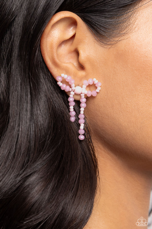The BOW Must Go On - Pink Earrings