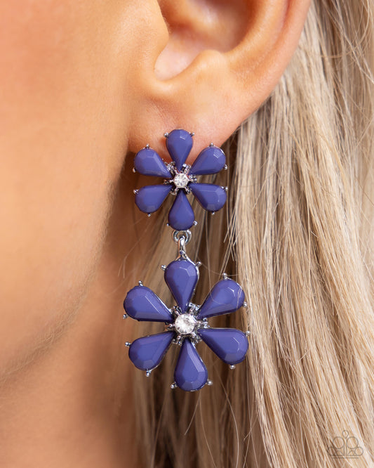 A Blast of Blossoms - Blue Earring