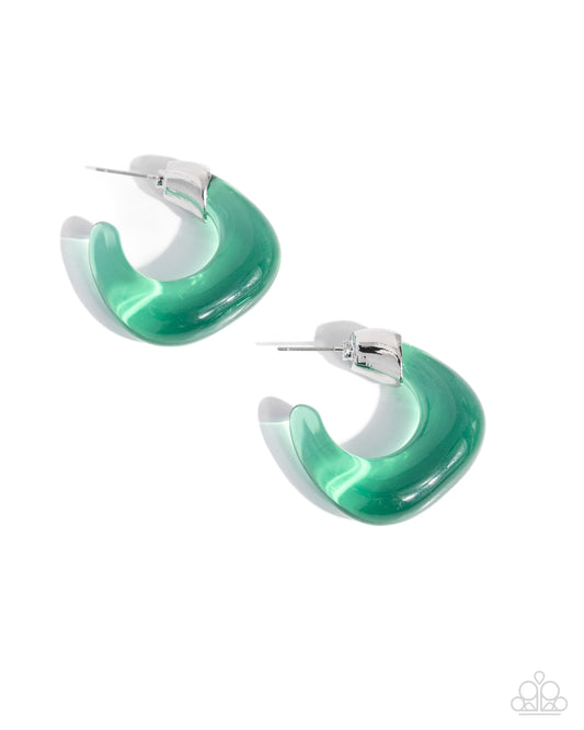 Clear Charm - Green Earrings Preorder