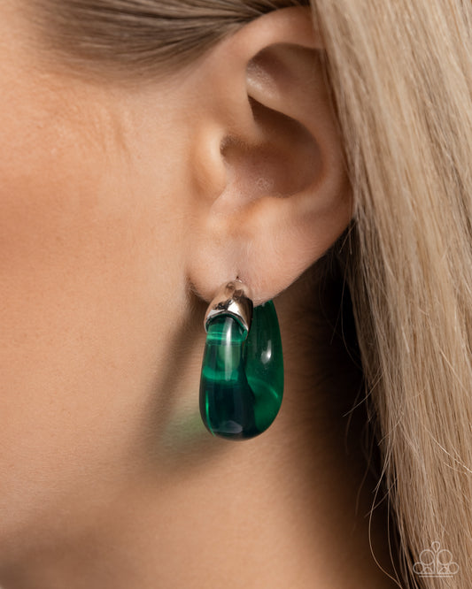 Clear Charm - Green Earrings Preorder