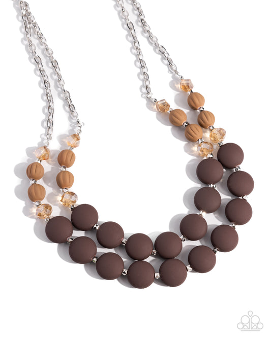 Whimsically Wealthy - Brown Necklace Preorder