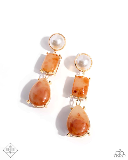 Marbled Masterpiece - Orange Earrings