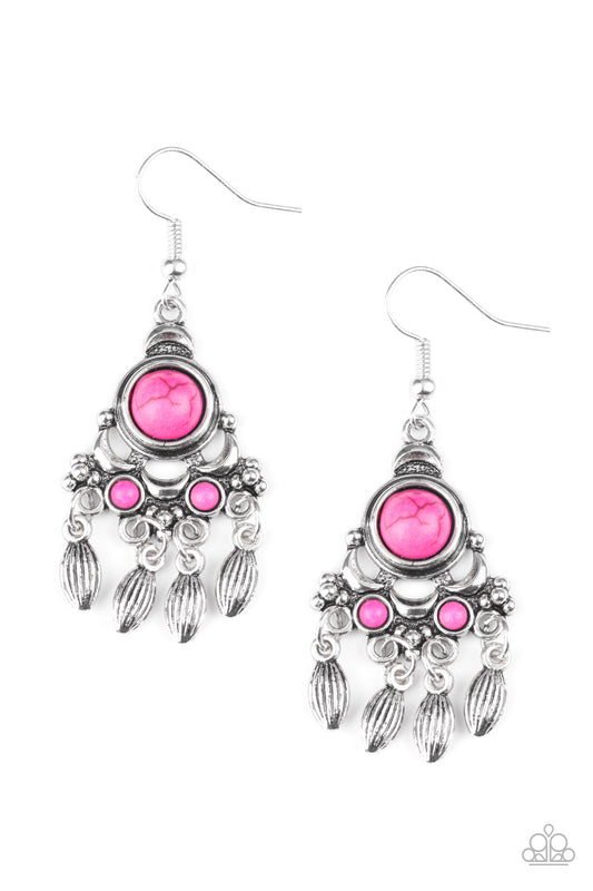 No Place Like HOMESTEAD - Pink Paparazzi Earrings