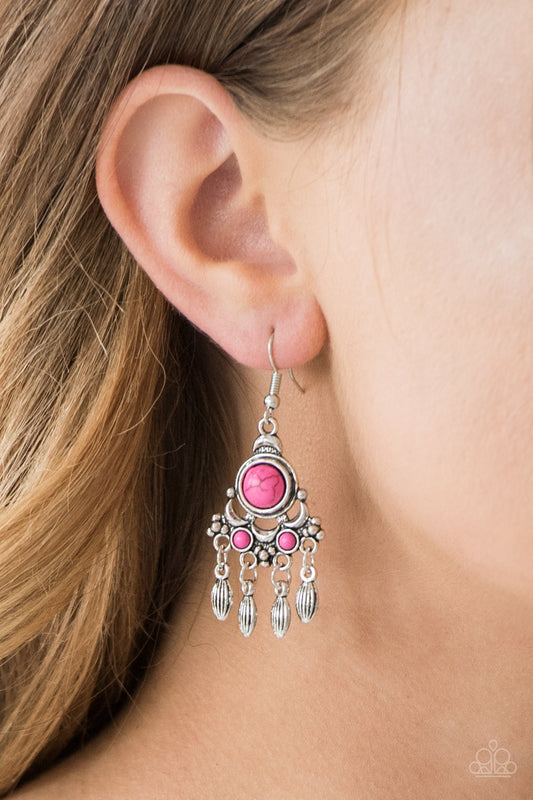 No Place Like HOMESTEAD - Pink Paparazzi Earrings