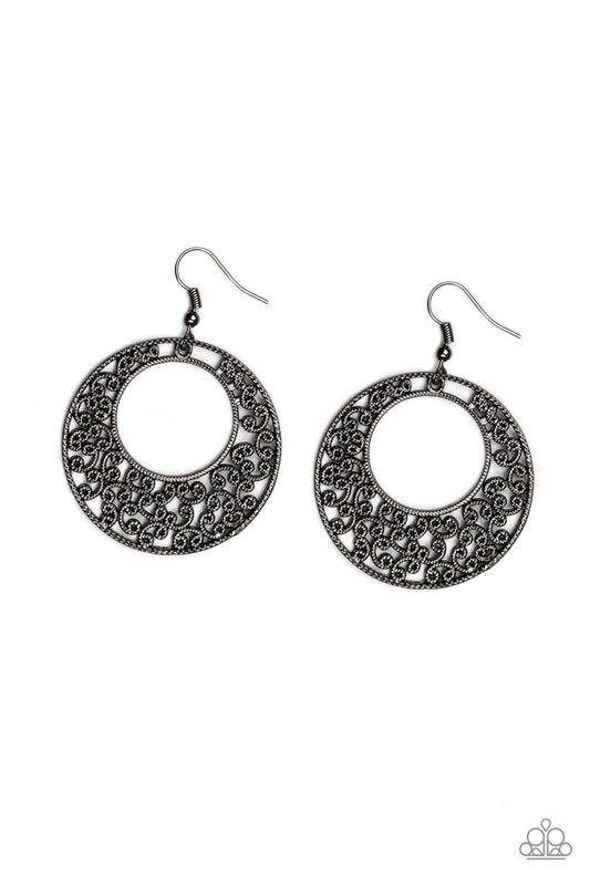 Wistfully Winchester - Black Paparazzi Earrings