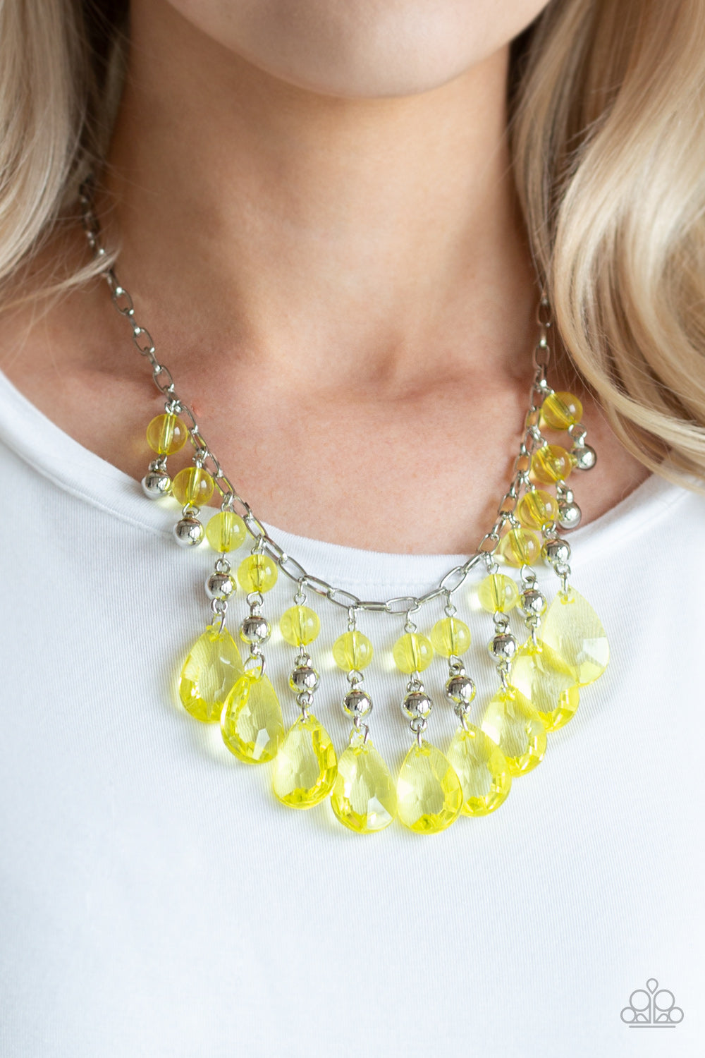 Beauty School Drop Out - Yellow Paparazzi Necklace