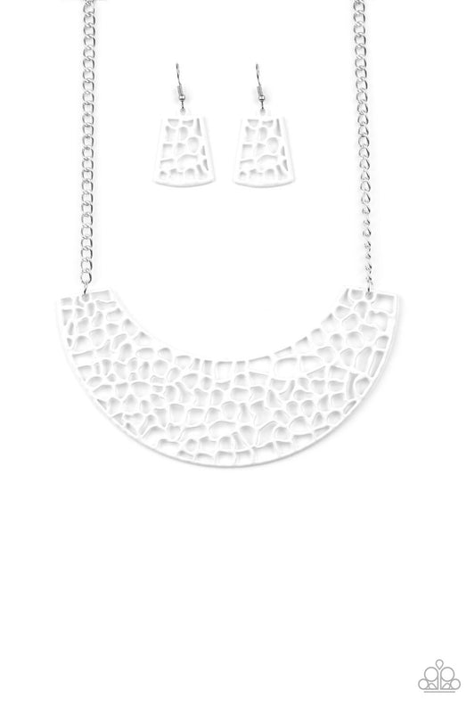 Powerful Prowl - White Paparazzi Necklace