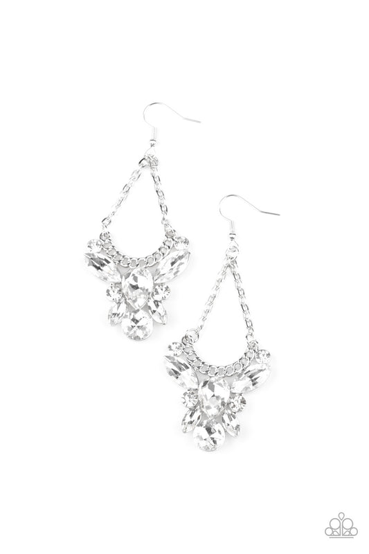 Bling Bouquets - White Paparazzi Earrings