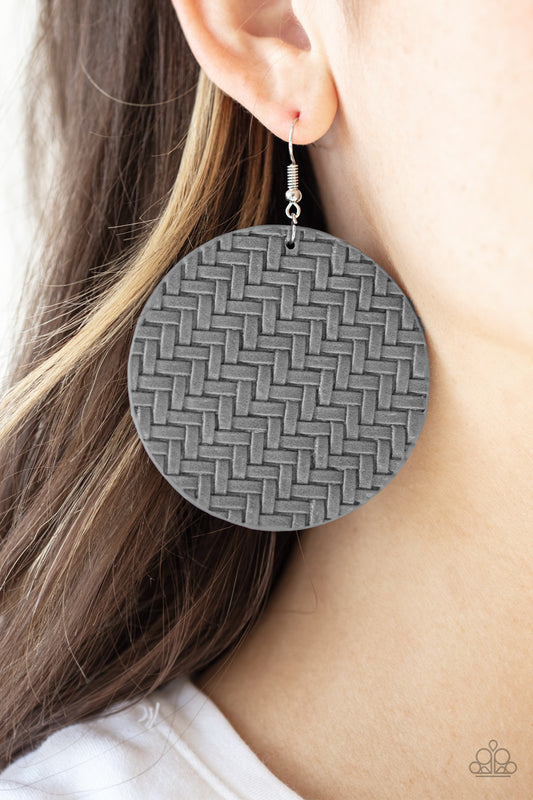 Plaited Plains - Silver Paparazzi Earrings