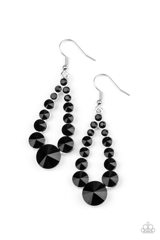 Here GLOWS Nothing! - Black Paparazzi Earring