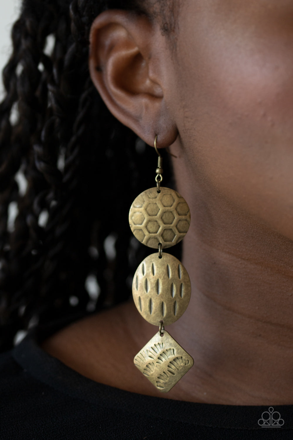 Mixed Movement - Brass Paparazzi Earrings