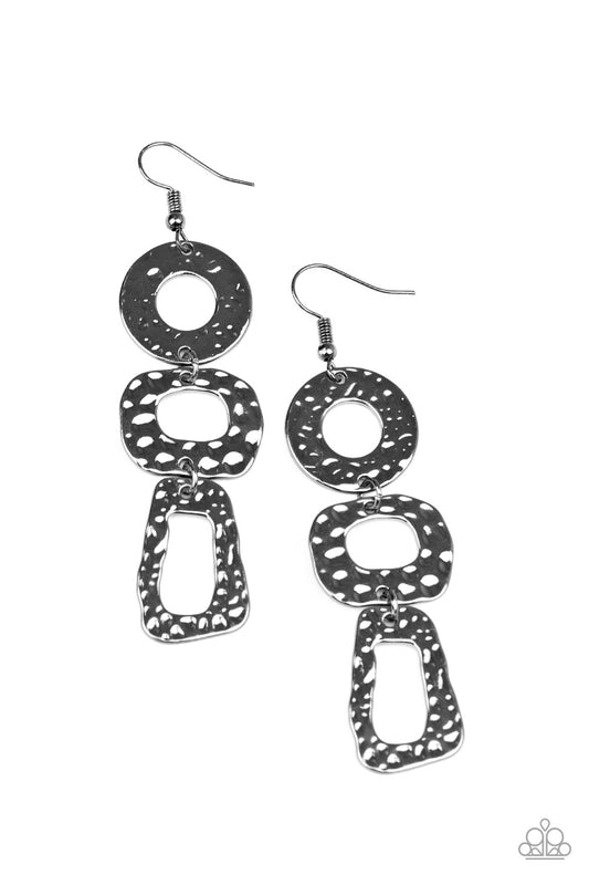 Prehistoric Prowl - Black Paparazzi Earrings