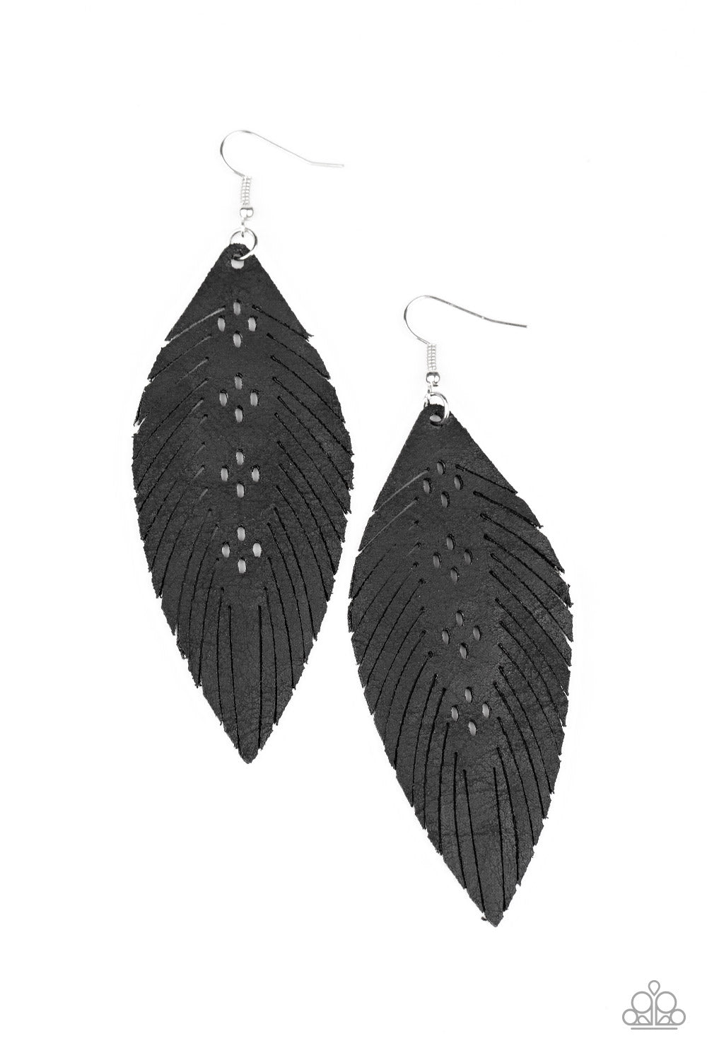 Wherever The Wind Takes Me - Black Paparazzi Earrings