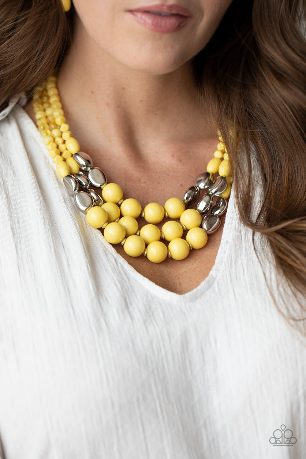 Flamingo Flamboyance - Yellow Paparazzi Necklace