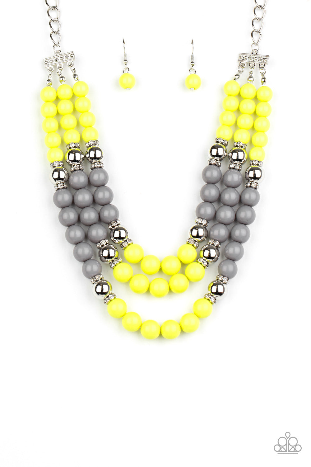 BEAD Your Own Drum - Yellow Paparazzi Necklace