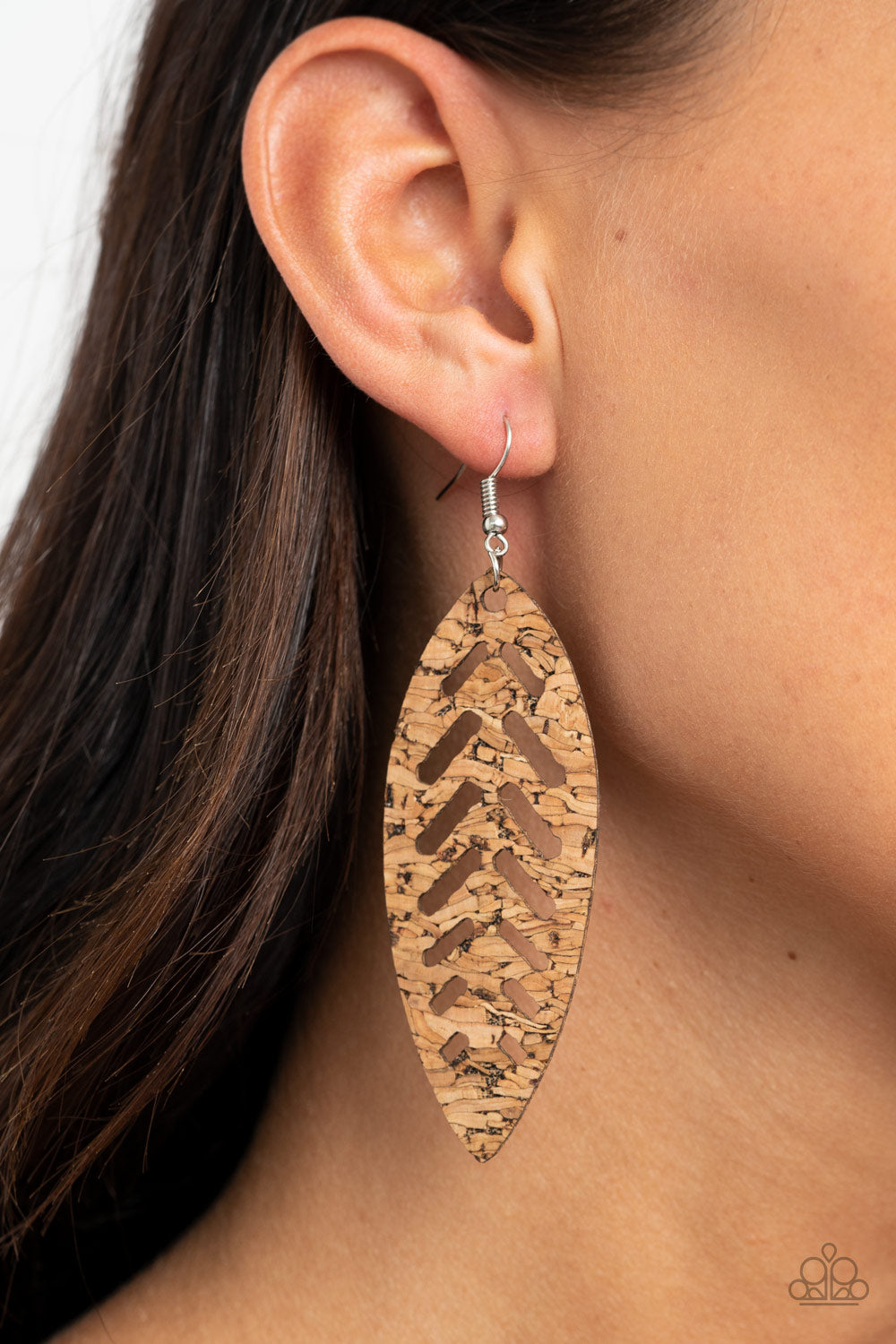 Youre Such A CORK Brown Paparazzi Earrings