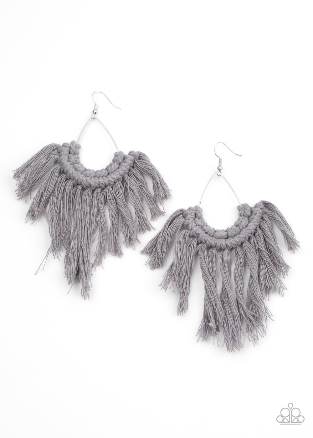 Wanna Piece Of MACRAME? - Silver Paparazzi Earrings