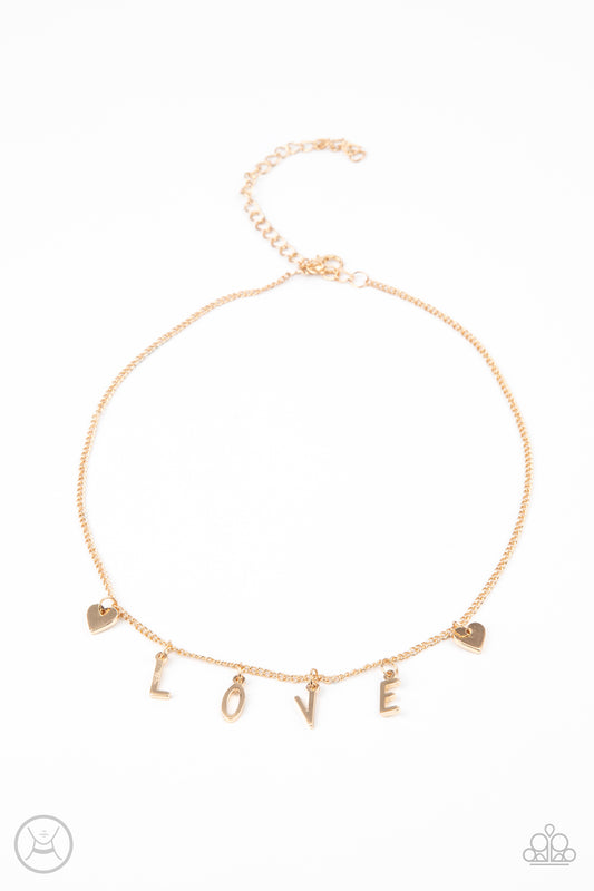 Love Conquers All - Gold Paparazzi Necklace