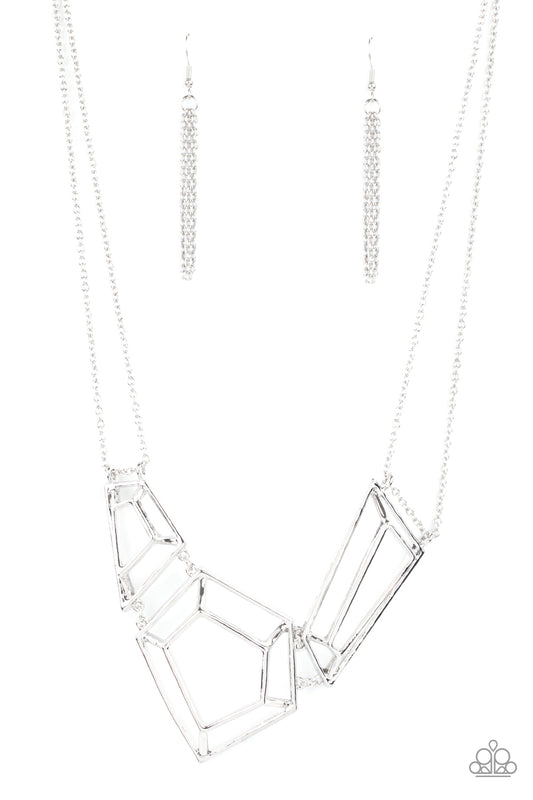 Paparazzi Necklace 3-D Drama - Silver