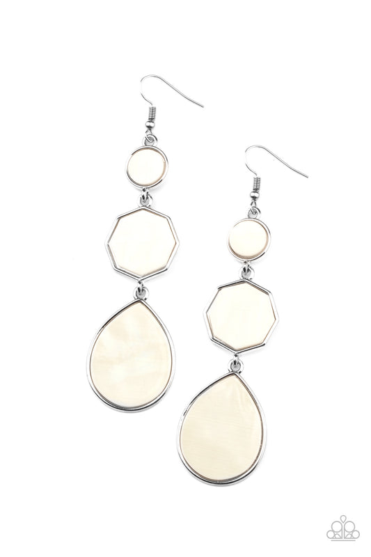 Progressively Posh - White Paparazzi Earrings