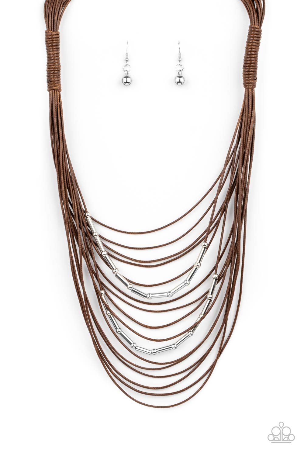 Paparazzi Nice CORD-ination - Brown Necklace