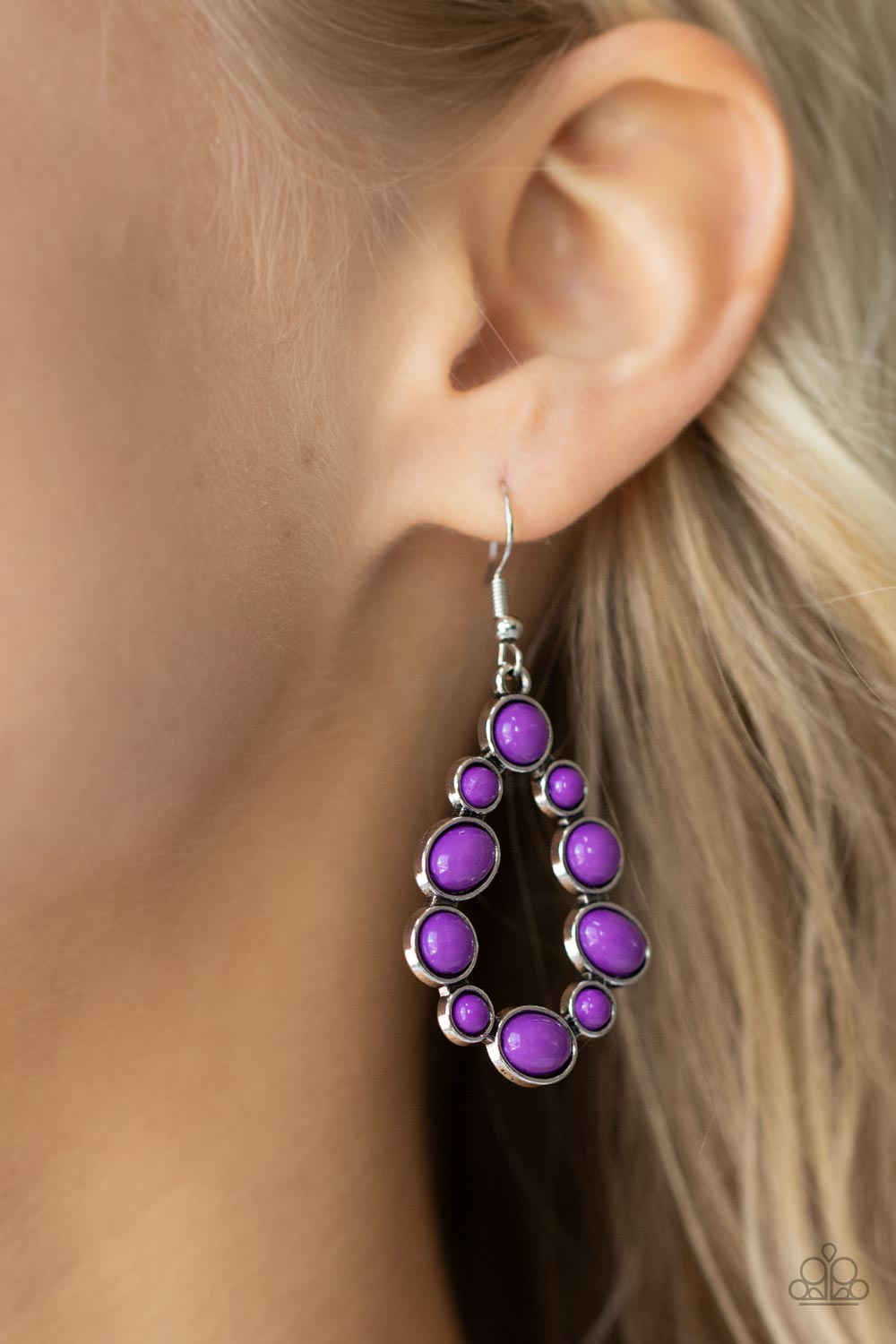 POP-ular Party - Purple - Paparazzi Earrings