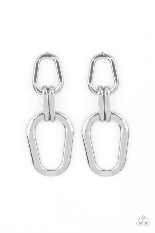 Harmonic Hardware - Silver Paparazzi Earrings