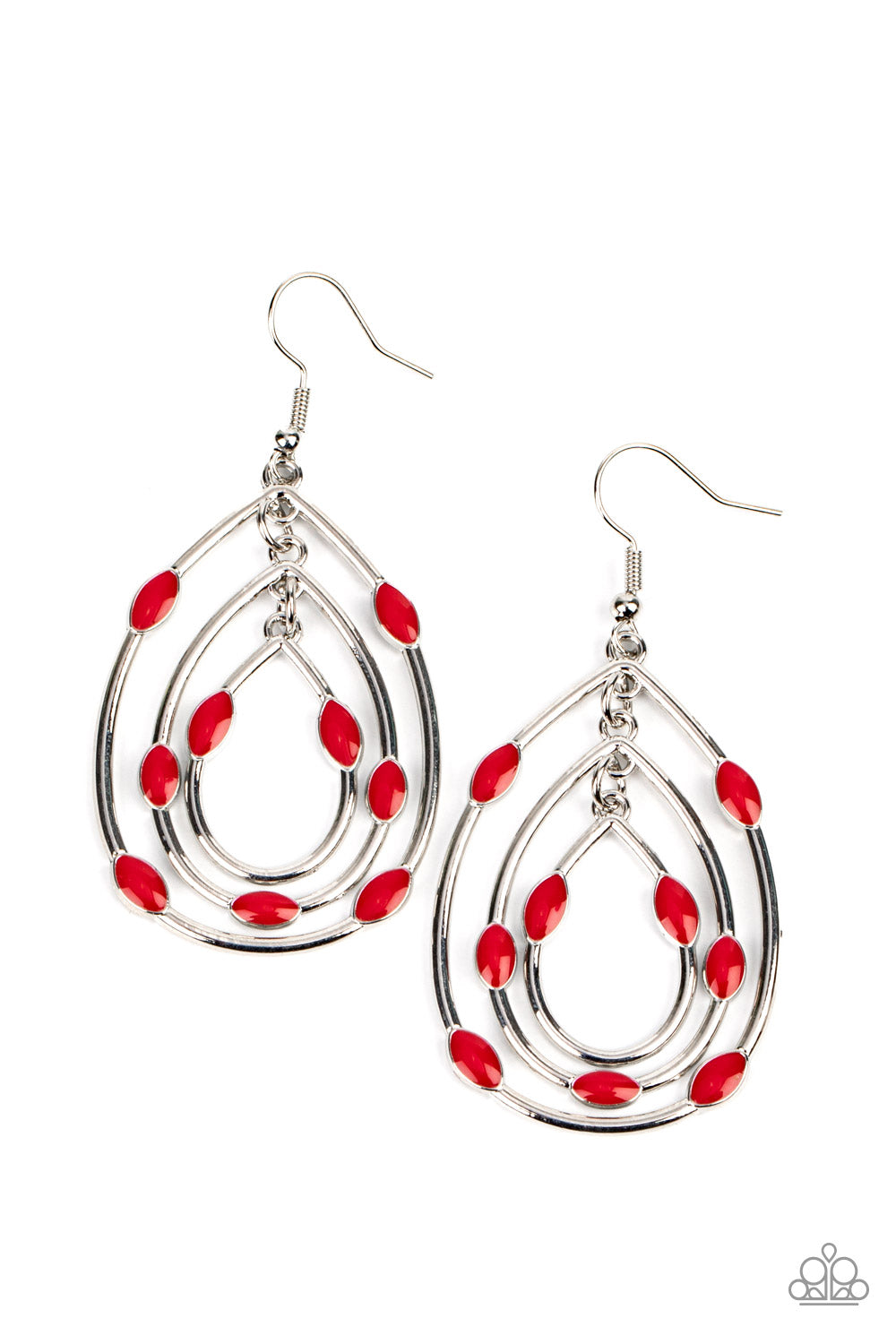 Rippling Rapport - Red Paparazzi Earrings