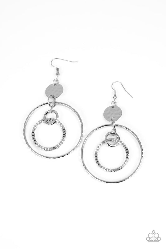 Mechanical Mecca - Silver Paparazzi Earrings