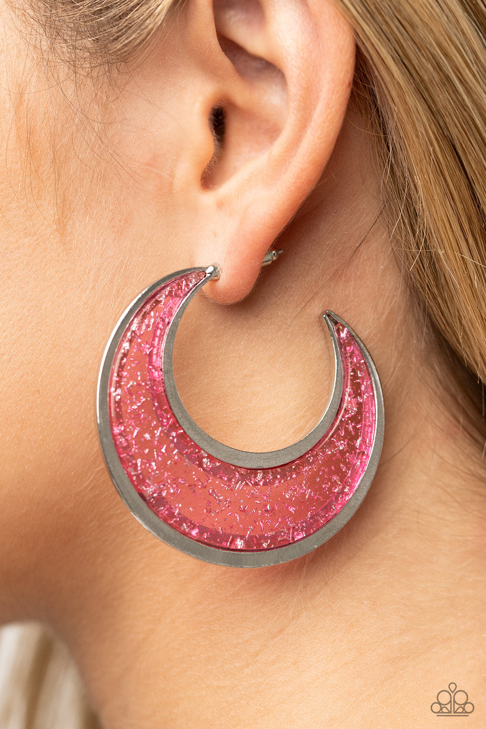 Charismatically Curvy - Pink Paparazzi Earrings