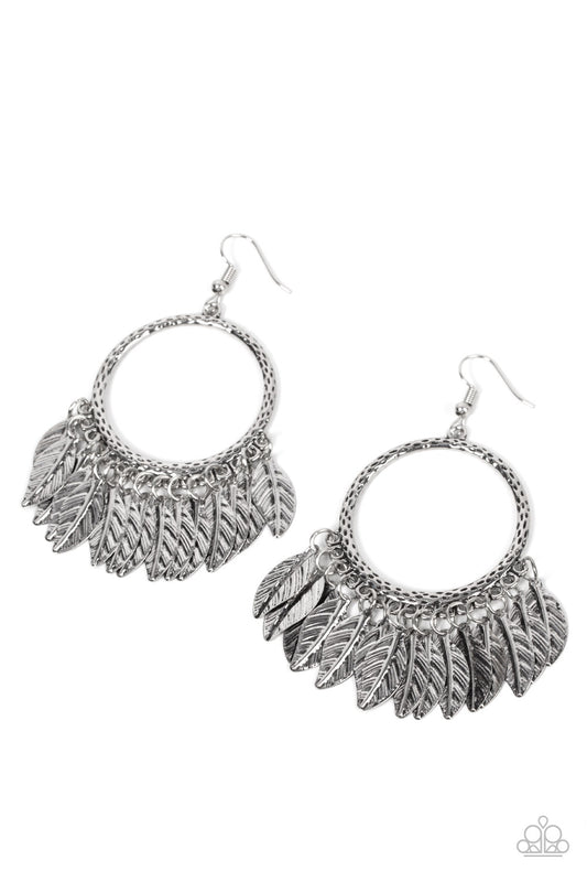 FOWL Tempered - Silver  Paparazzi Earrings