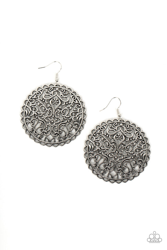 The Whole Nine VINEYARDS - Silver Paparazzi Earrings