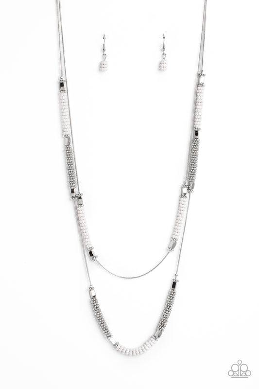 Paparazzi Caviar Chic - White Necklace