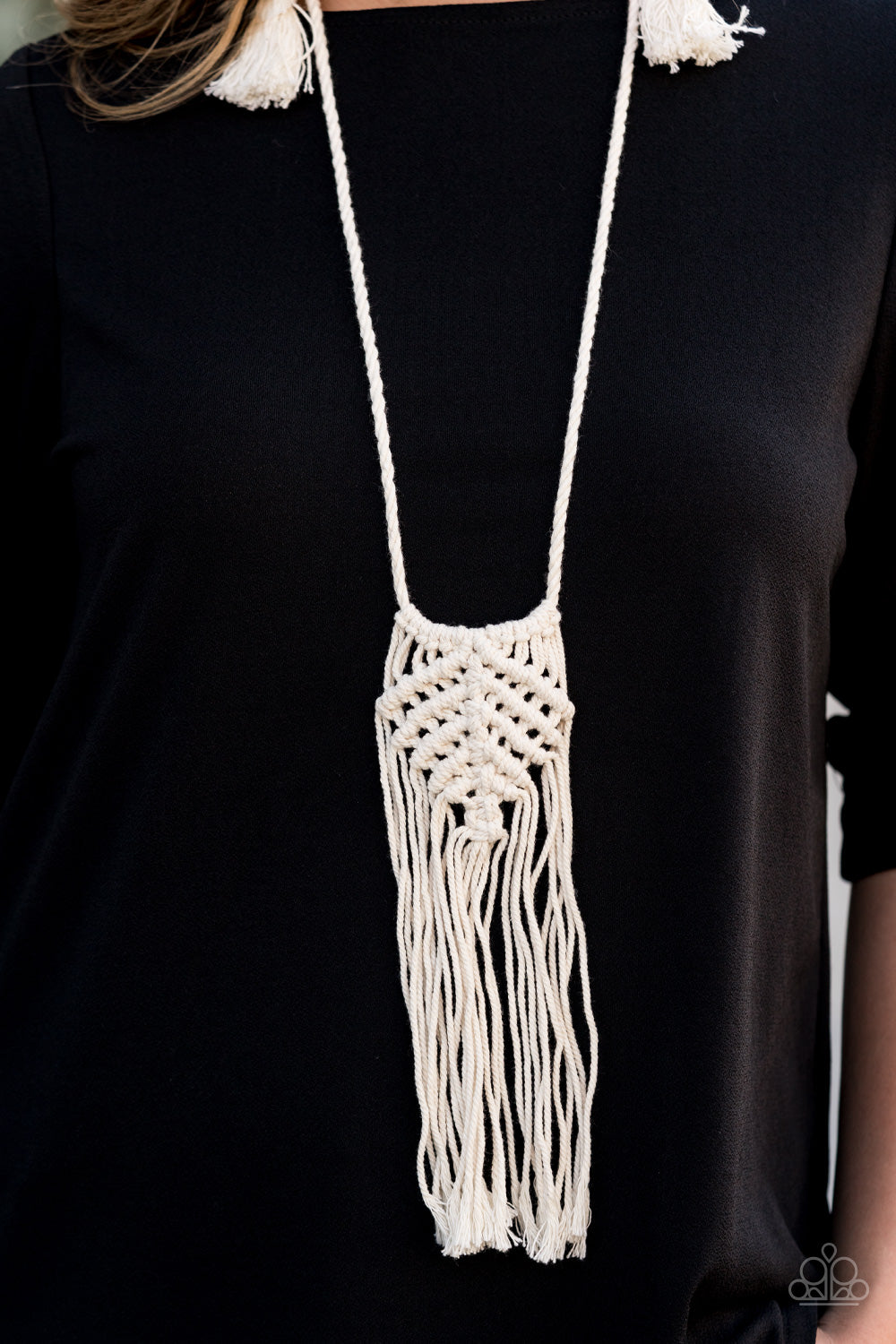 Macrame Mantra - White Paparazzi Necklace